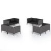 vidaXL Salon de jardin 8 pcs avec coussins R&eacute;sine tress&eacute;e Gris fonc&eacute;