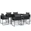 vidaXL Ensemble &agrave; manger de jardin 7 pcs Noir