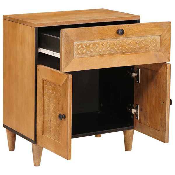 vidaXL Cabinet de chevet avec tiroir Marron Clair 50 x 33 x 60 cm