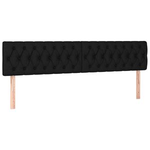 vidaXL T&ecirc;tes de lit Noir 200x7x78/88 cm Tissu