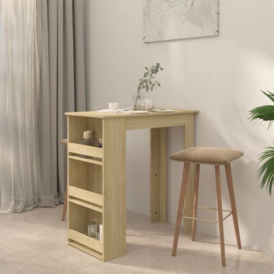 vidaXL Table de bar avec rangement Chêne sonoma 102x50x103,5 cm