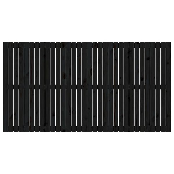 vidaXL T&ecirc;te de lit murale Noir 204x3x110 cm Bois massif de pin