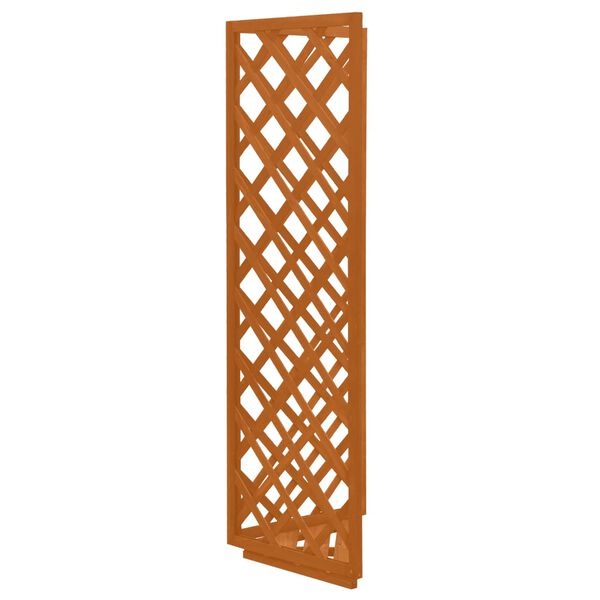 vidaXL Treillis d'angle Orange 50x50x145 cm Bois de sapin massif