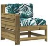 vidaXL Canap&eacute; de jardin accoudoir avec coussin bois de pin impr&eacute;gn&eacute;