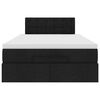 vidaXL Lit ottoman avec matelas noir 120x190 cm tissu