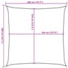 vidaXL Parasol en PEHD carr&eacute; 3,6 x 3,6 m Beige