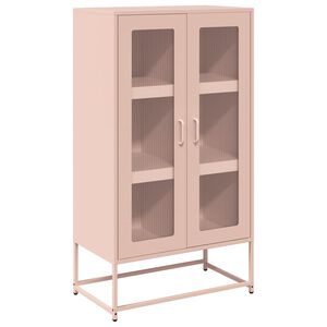 vidaXL Buffet haut rose 68x39x123 cm acier