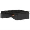 vidaXL Salon de jardin 11 pcs avec coussins noir r&eacute;sine tress&eacute;e