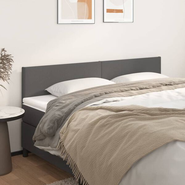 vidaXL T&ecirc;tes de lit Gris 180x5x78/88 cm Similicuir