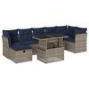 vidaXL Ensemble de canap&eacute; de jardin 8 pcs avec coussins gris r&eacute;sine tress&eacute;e