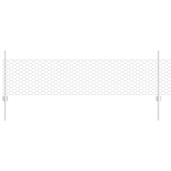 vidaXL Cl&ocirc;ture avec poteau Argent&eacute; 0,5 x 100 m Acier