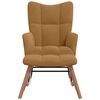 vidaXL Chaise &agrave; bascule avec tabouret en velours marron