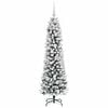 vidaXL Sapin de No&euml;l artificiel Blanc 150 cm PVC, m&eacute;tal et plastique