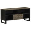 vidaXL Meuble TV noir 100x33x46 cm bois massif de manguier