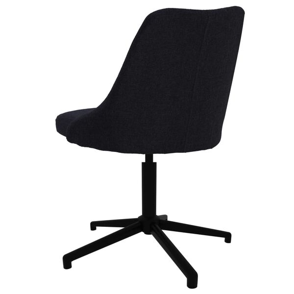 vidaXL Chaise pivotante &agrave; manger Noir Tissu