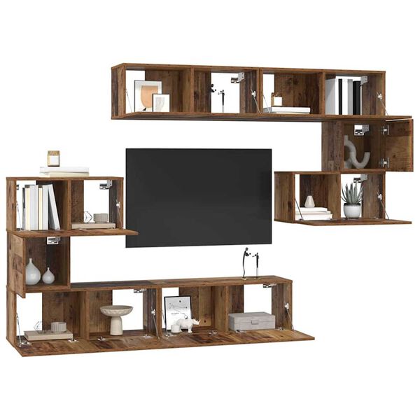 vidaXL Ensemble meuble TV 8 pcs Bois Ancien Bois d'ing&eacute;nierie