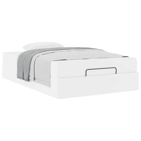 vidaXL Cadre de lit avec matelas avec matelas 2 pcs Blanc PVC