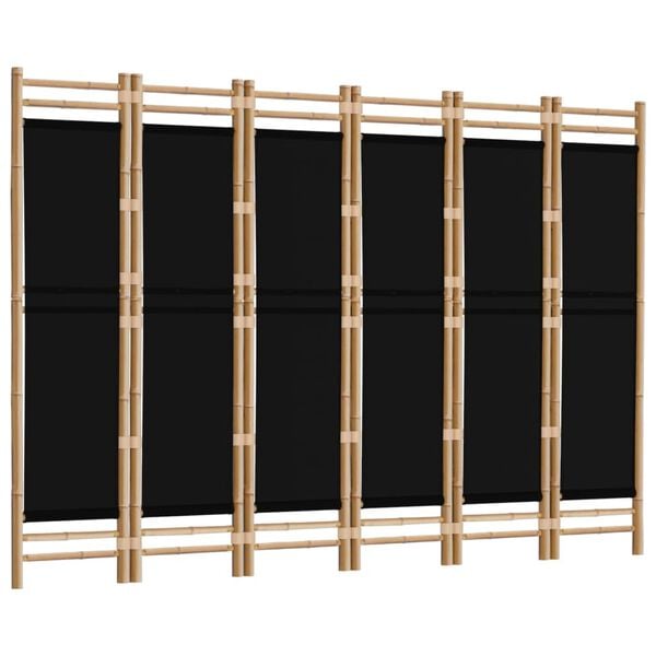 vidaXL Cloison de s&eacute;paration pliante 6 panneaux 240 cm Bambou et toile