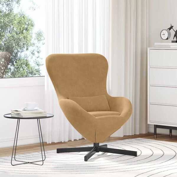 vidaXL Fauteuil œuf Marron 63 x 73 x 90 cm Velours
