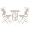 vidaXL Mobilier de bistro 3 pcs Acier Blanc