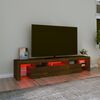 vidaXL Meuble TV avec lumi&egrave;res LED Ch&ecirc;ne marron 200x36,5x40 cm