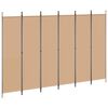 vidaXL Paravent &agrave; 6 panneaux Beige 300 x 200 cm Tissu
