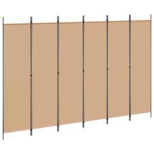 vidaXL Paravent &agrave; 6 panneaux Beige 300 x 200 cm Tissu