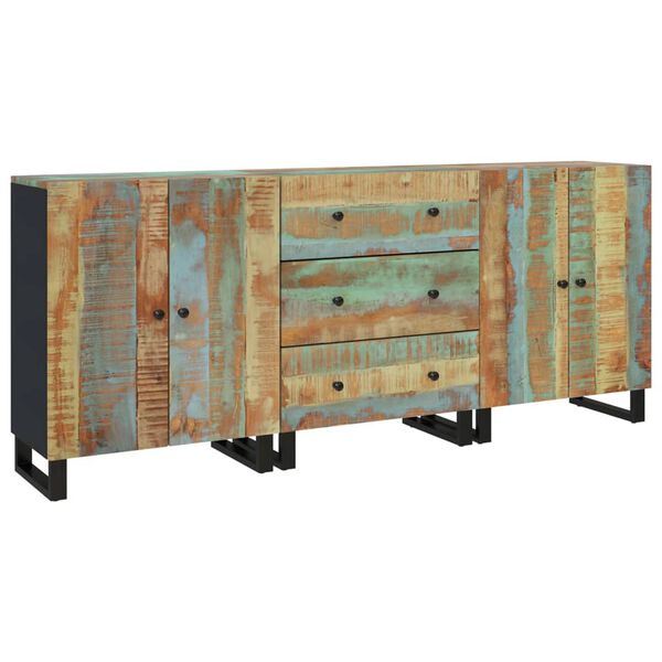 vidaXL Buffets 3 pcs Bois massif de r&eacute;cup&eacute;ration