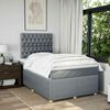 vidaXL Sommier &agrave; lattes de lit et matelas gris clair 120x190 cm tissu