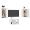 vidaXL Ensemble de meubles TV 3 pcs Blanc Bois d'ing&eacute;nierie