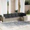 vidaXL Salon de jardin 6 pcs avec coussins gris clair r&eacute;sine tress&eacute;e
