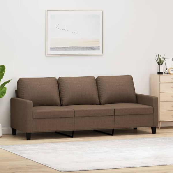 vidaXL Canap&eacute; &agrave; 3 places Marron 180 cm Tissu