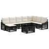 vidaXL Ensemble de canap&eacute; de jardin 9 pc Noir et blanc cr&egrave;me polyrotin