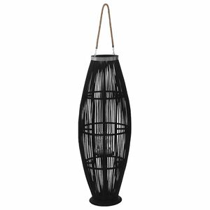 vidaXL Bougeoir suspendu Bambou Noir 95 cm