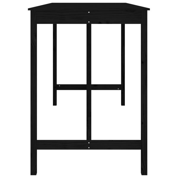 vidaXL Table de bar Noir 180x80x110 cm Bois massif de pin