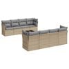 vidaXL Salon de jardin avec coussins 9 pcs beige r&eacute;sine tress&eacute;e