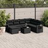 vidaXL Salon de jardin 8 pcs avec coussins noir r&eacute;sine tress&eacute;e