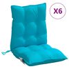 vidaXL Coussins de chaise &agrave; dossier bas lot de 6 turquoise