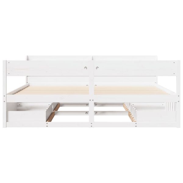 vidaXL Cadre de lit sans matelas blanc 180x200 cm bois massif de pin
