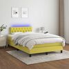 vidaXL Sommier &agrave; lattes de lit avec matelas LED Vert 120x200 cm Tissu