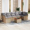 vidaXL Ensemble de canap&eacute; de jardin avec coussin 8 pcs Beige polyrotin