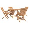 vidaXL Ensemble de jardin 5 pc Marron Bois de teck massif