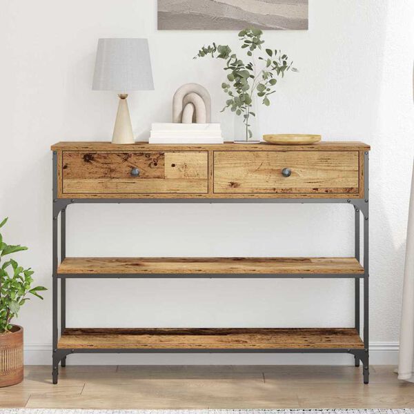 vidaXL Table console Bois ancien 72,5 x 25 x 75 cm Bois d'ing&eacute;nierie