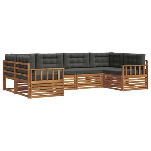 vidaXL Ensemble de canap&eacute;s d'ext&eacute;rieur 6 pcs Naturel et Anthracite