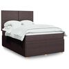 vidaXL Sommier &agrave; lattes de lit avec matelas Marron fonc&eacute; 140x190 cm