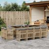 vidaXL Ensemble &agrave; manger de jardin coussins 13 pcs m&eacute;lange beige rotin