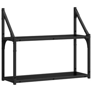 vidaXL &Eacute;tag&egrave;re Murale Ch&ecirc;ne noir 60 x 21 x 51 cm Bois d'ing&eacute;nierie