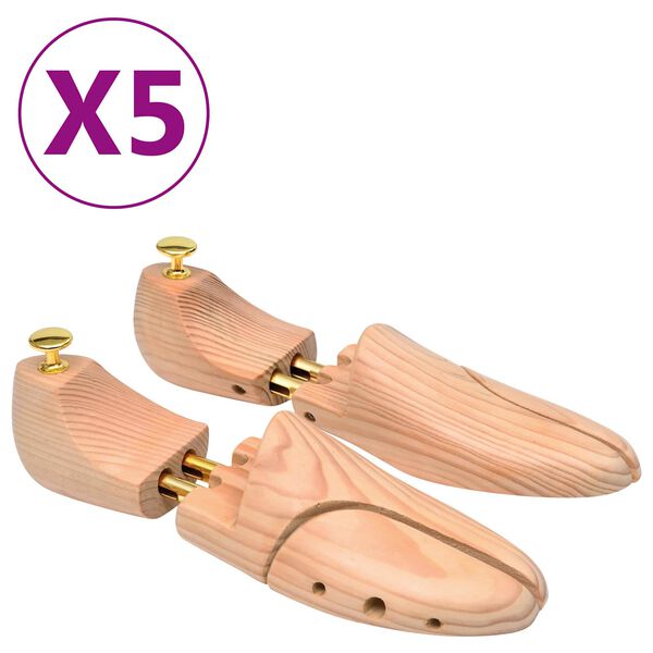 vidaXL Arbres &agrave; chaussures 5 pcs Marron 30,5 x 10 x 8 cm