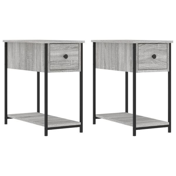 vidaXL Tables de chevet 2 pcs sonoma gris 30x60x60cm bois d'ing&eacute;nierie