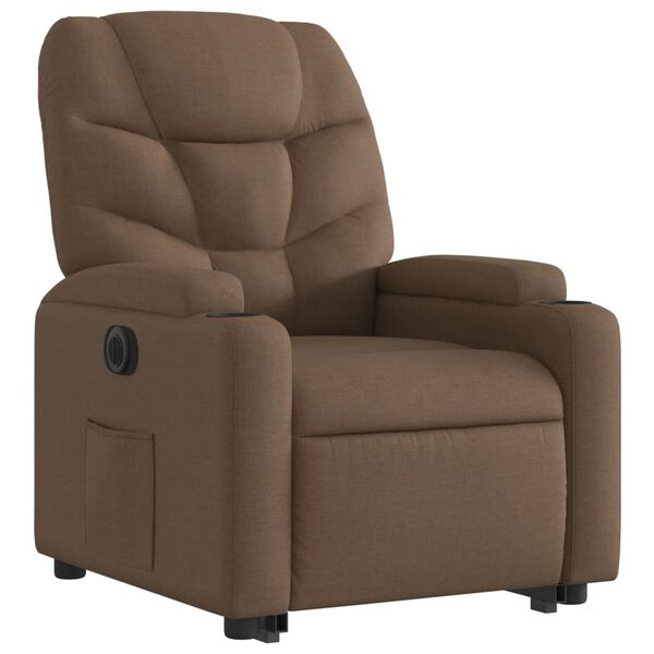 vidaXL Fauteuil inclinable &eacute;lectrique marron tissu